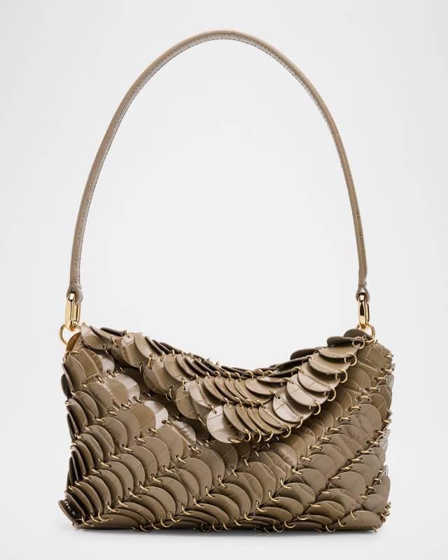 Sac a Main Croc-Embossed Disk Link Shoulder Bag